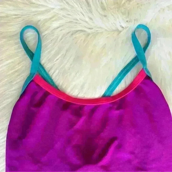 90’s Colorblock Racerback Neon One Piece Swimsuit - Picture 2 of 6